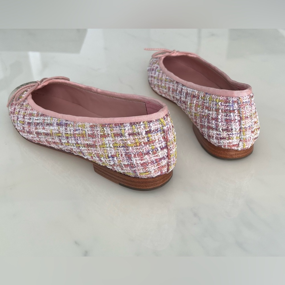 New CHANEL Pink Tweed Ballet Flats / Size 38 - Picture 12 of 14